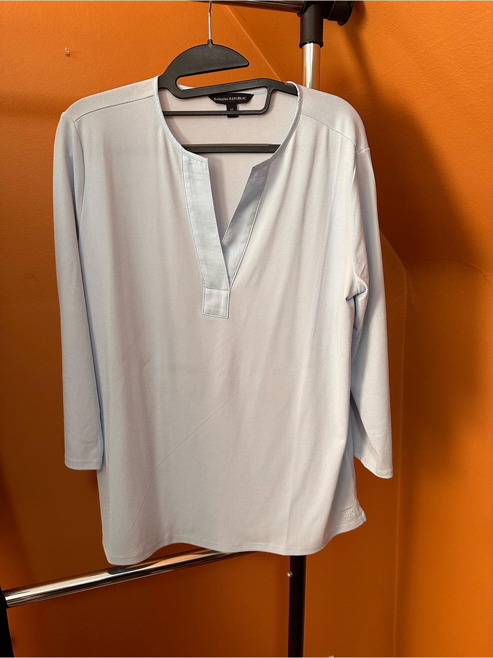 Banana Republic Pale Blue Split-V Tunic Top